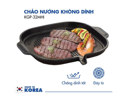 CHẢO NƯỚNG CHỐNG DÍNH KOREAKING KGF-32MHI