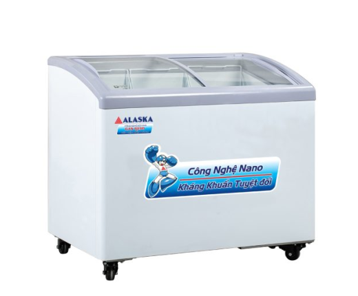 Tủ kem Alaska KC-210 mặt kính cong 210 lít