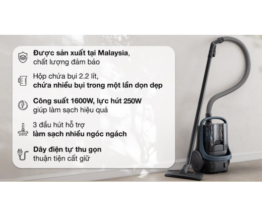 Máy hút bụi dạng hộp Panasonic MC-CL601AN49