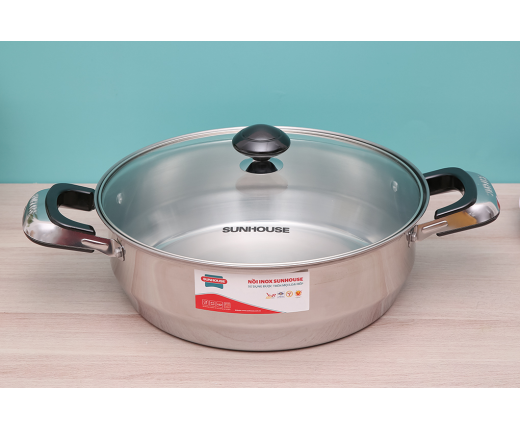 Nồi lẩu inox nắp kính 26 cm Sunhouse SHL26 