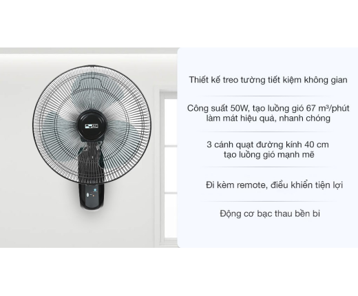 Quạt treo tường AC 3 cánh AWF01A163 50W 