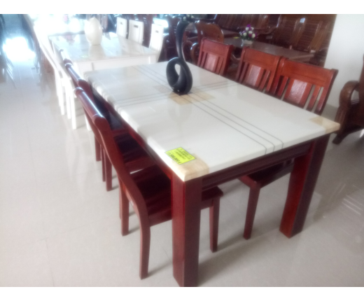 BỘ BÀN ĂN MẶT ĐÁT 6 GHẾ, KT1.6M