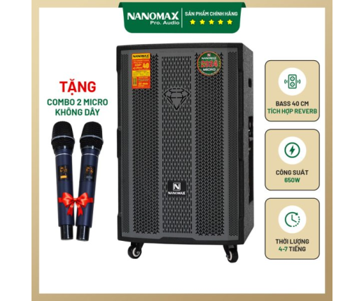 Loa Kéo Nanomax SK-15D5 Bass 40cm 650w Karaoke Bluetooth