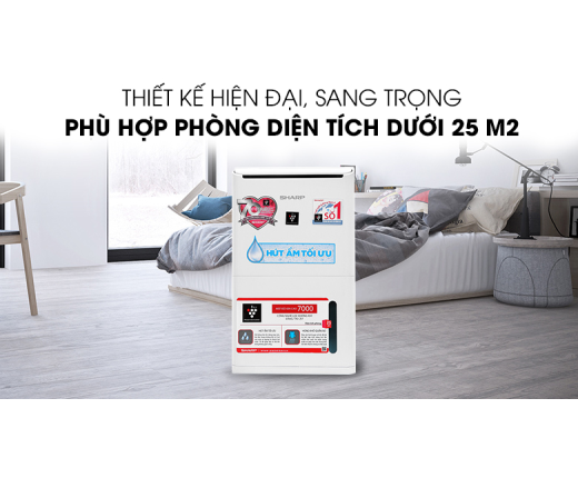 Máy lọc không khí có hút ẩm Sharp DW-D12A-W