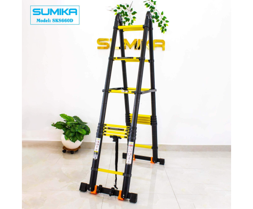 Thang nhôm rút gọn chữ A SKS660D