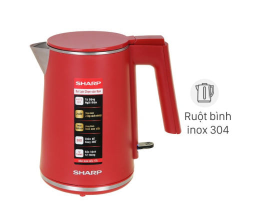 Bình đun siêu tốc Sharp 1 lít EKJ-10DVPS-RD