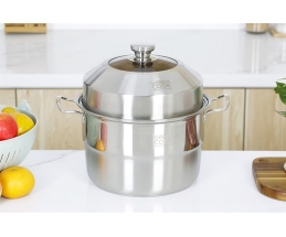 Nồi xửng hấp inox nắp inox 26 cm Green Cook GCST01-26IH