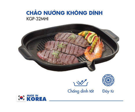 CHẢO NƯỚNG CHỐNG DÍNH KOREAKING KGF-32MHI
