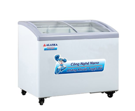 Tủ kem Alaska KC-210 mặt kính cong 210 lít