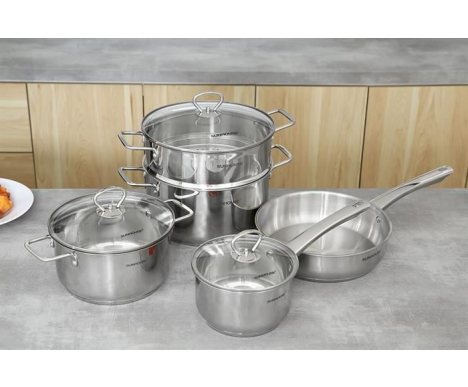 Bộ nồi chảo quánh inox nắp kính Sunhouse SHG991