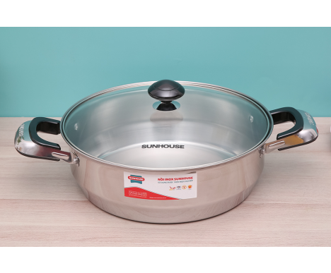 Nồi lẩu inox nắp kính 26 cm Sunhouse SHL26 
