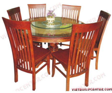 BÀN ĂN GỖ TRÒN KIẾNG XOAY