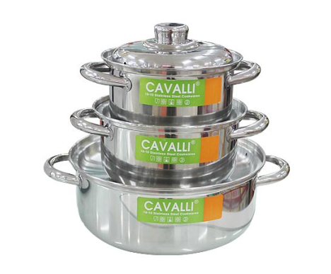 BỘ NỒI INOX CAVALLI 3 CÁI