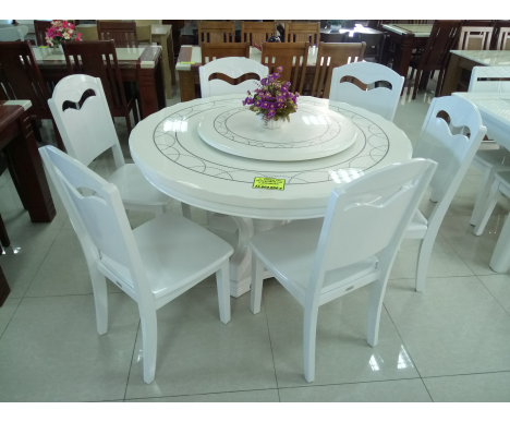 BỘ BÀN ĂN MẶT ĐÁ 3D TRÒN