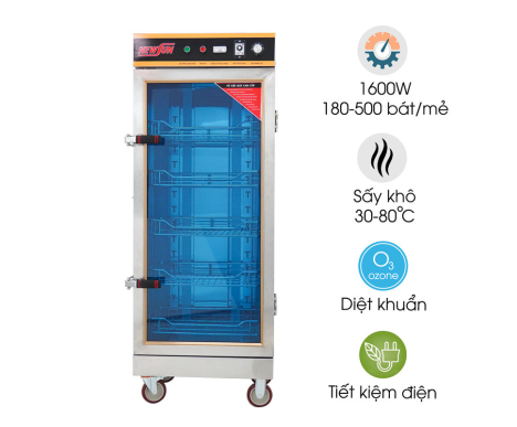 Tủ sấy chén công nghiệp NEWSUN 1 cánh 5 khay - Inox 201