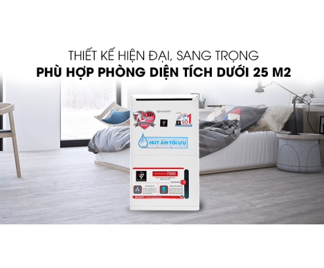 Máy lọc không khí có hút ẩm Sharp DW-D12A-W