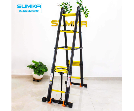 Thang nhôm rút gọn chữ A SKS660D