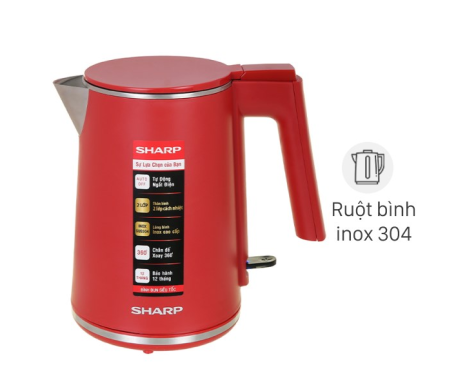 Bình đun siêu tốc Sharp 1 lít EKJ-10DVPS-RD